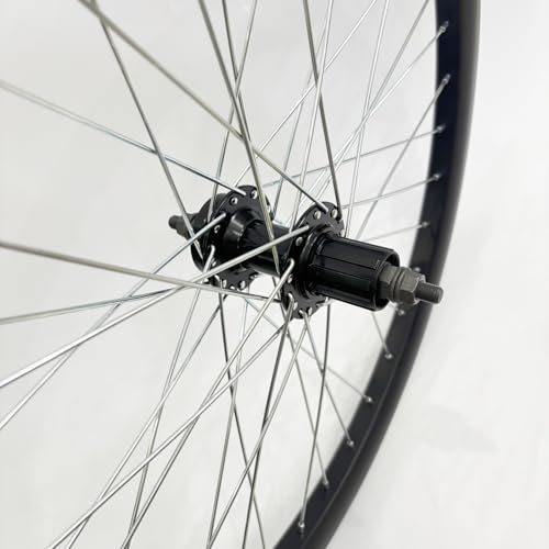 26\" Bike Wheel Rear Rim Double Layer Alum Alloy 12G 36 Spokes fit Cassette Flywheel, 26\" Bike Rim Rear for MTB/Road/Cruiser Bicycles