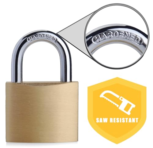 Image of SEPOX 2 Solid Brass Padlocks Keyed Alike 1 Aluminum Padlock Different Key | For Gates, Sheds, Storage, 3pcs Lock Set, High-Security Lock, 2-Grade Management, Anti-Cut Shackle, Big Handle Easy Grip