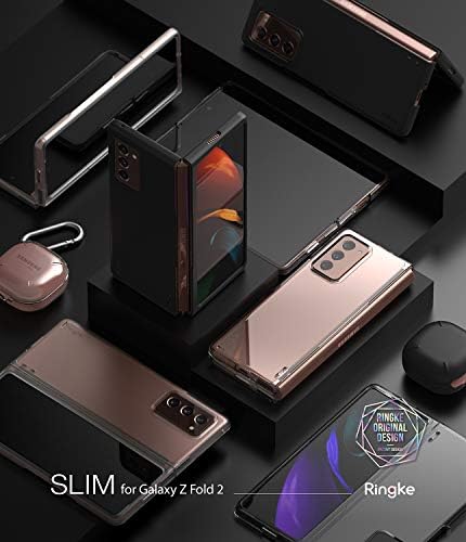Ringke Slim Case Compatible with Samsung Galaxy Z Fold 2, Hard Transparent Premium PC Shockproof Lightweight Protective Cover for Galaxy Z Fold2 - Clear