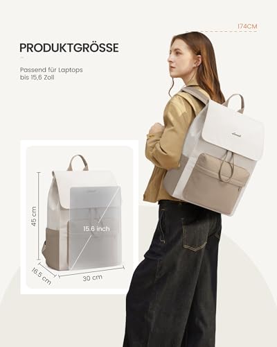 LOVEVOOK Rucksack Damen,15.6 Zoll Laptop Schulrucksack Teenager Wasserdicht Mädchen Leichter Schultasche Backpack mit Laptopfach Women Tagesrucksäcke Casual Daypacks für Uni Schule Reise Arbeit – Bild 5