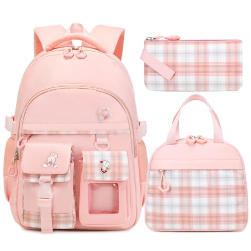 GeeWin Girls School Backpack Set with Lunch Bag & Pouch
