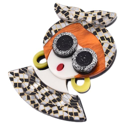 Girl Shaped Lapel Pin Brooch Costume Accessory for Jackets T-shirts Decorative Pin for Hats Outfits Unique for Women Girls