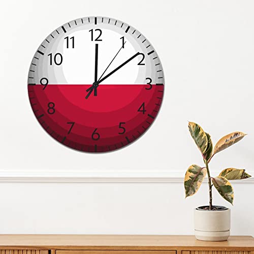 Horloge murale Pologne 30cm suspendre décoration PVC silencieuse pas de tic-tac - 4