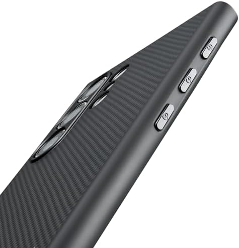 pitaka for Samsung Galaxy S24 Ultra Case, 6.8 Inch, Compatible with MagSafe, Protective S24 Ultra Case, 1500D Aramid Fiber Made [PinButton Case] Black