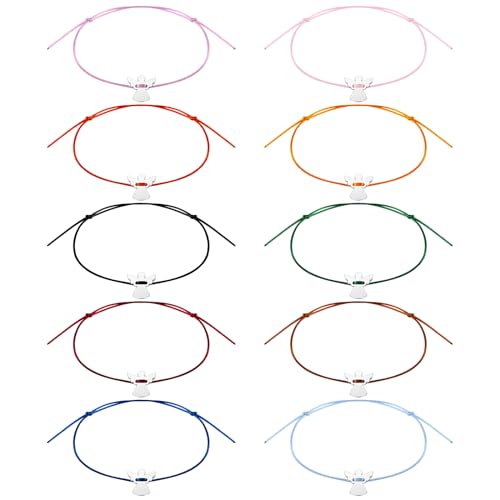 Tenare 10 St&uuml;ck Schutzengel Armb&auml;nder Set Engel Armb&auml;ndchen Schutzengel Anh&auml;nger Freundschaftsarmband Verstellbare Gl&uuml;cksbringer Armb&auml;nder f&uuml;r P&auml;rchen Liebhaber Valentinstag Weihnachten Geschenk