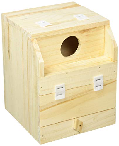 クオリス セキセイインコのための巣箱 取り付け易い袋ナットと蝶ネジセット