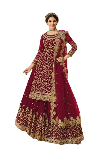 shopNstyle Indian/Pakistani Style Party Wear Embroidered Salwar Kameez Sharara Suit