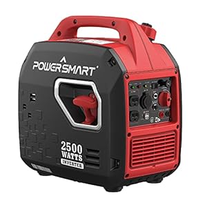 PowerSmart 2500-Watt Gas Powered Portable Inverter Generator, Super Quiet for Camping, Tailgating, Home Emergency Use, CARB Compliant (PS5020W)