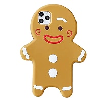 Custodia IPhone 11 Pro Max JIATAY Kawaii - Silicone Omino Pan Di Zenzero 3D - Foto 2