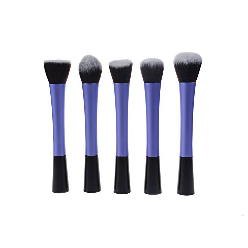 KLOUD City Purple Color 5 PCS Makeup Brushes Set Cosmetic Tool Powder Foundation Blush Brushes