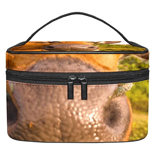 Trousse de maquillage imperméable à motif vache avec fermeture robuste