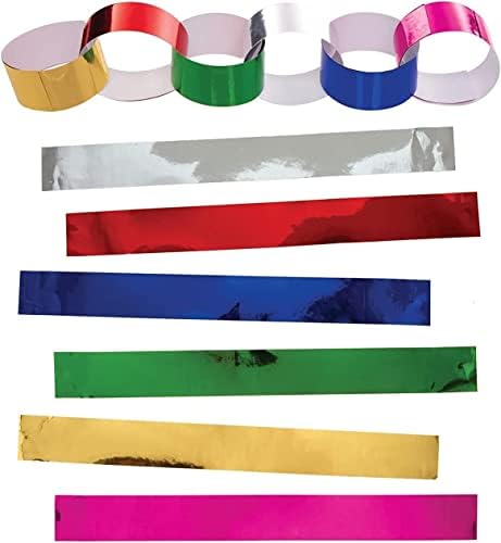 (Pack of 240) Metallic Shiny Paper Chains Peel and Seal Chains Self Adhesive Shiny Foil Paper Chains Ideal for Xmas Party Decoration and Arts and Crafts Attractive Looks and Easy To use