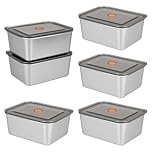 CTDMJ Stainless Steel Containers With Lids- 6pcs 500ml Metal Lunch Box – Food Containers Leakproof Lunchbox – Bento Box with Spare Seal Oven Freezer Dishwasher Safe (Color 2)