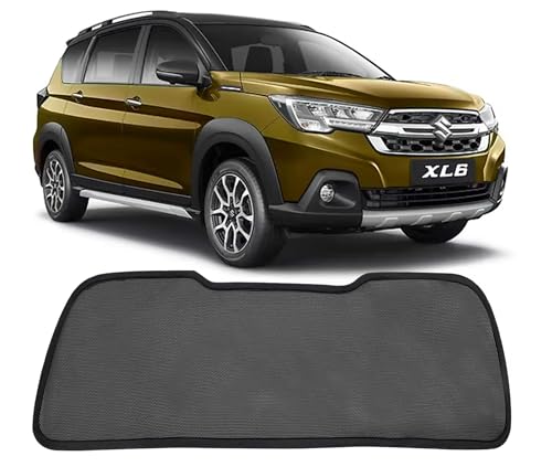 Image of Autofact Dicky Curtain for XL6 2019-2025 | Custom Fit Rear Windshield Sunshade | Foldable Mesh | Privacy & Cooling Car Accessory | Car Rear Sun Shade UV Block Easy Install Durable Black Mesh