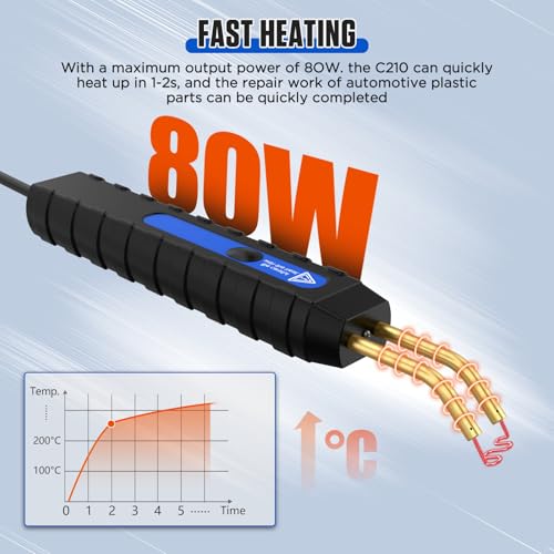 Miniatura 5 de Kit De Soldador De Plástico, Máquina De Soldadura De Plástico De 220v Con 600 Piezas De Calapas Calientes En El Kit De Reparación De Parachoques De Automóviles Con Potencia Ajustable De 5 Niveles