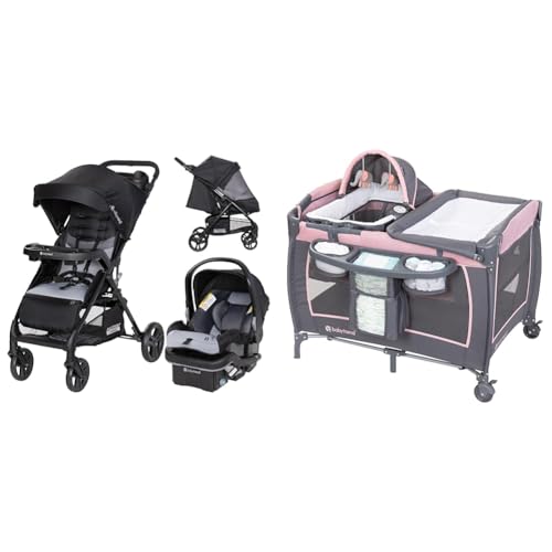 Baby Trend Passport Carriage Travel System with Bassinet, Changing Table, Toys, and Music Center