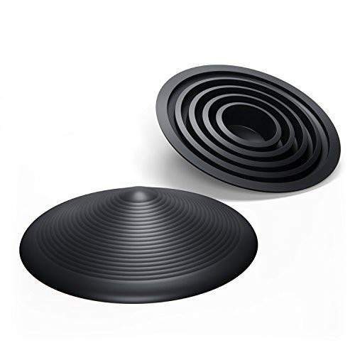 (3 Pack) Door Stopper | Low-Profile All-Purpose Circular Door Stop Holds Doors Open Without Getting in The Way | All Grip Design Works On All Doors and Surfaces | Black 3 Pack