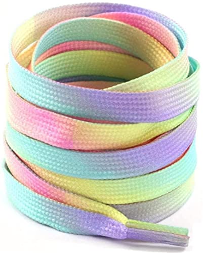 Cadarços Arco-íris 1 par de cadarços coloridos para treinadores sapatos tênis esportivos sapatos de