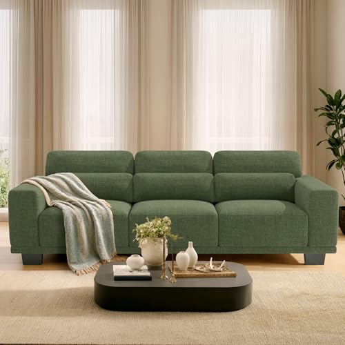 Pipishell Modern 3-Seater Sofa 89” Wide, Deep Seat Couch with