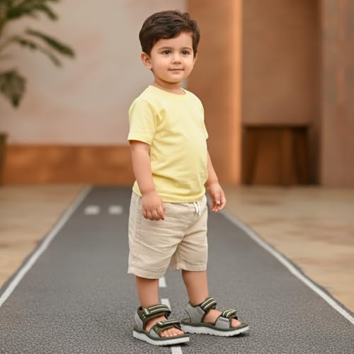 Image of Kids Open Toe Sports Sandals | Comfortable Lightweight Double Welcro Outdoor Athletic Sandals for Boys, Girls & Toddlers | Daily Play Shoe (1-10 Years)
