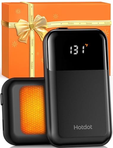 AI Hand Warmers Rechargeable 2 Pack, 4 Heat Levels (104–131°F), Real-Time Temp & Battery Display,...