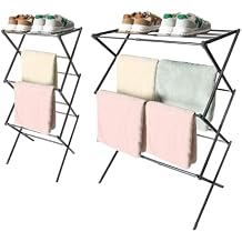 happhom Clothes Drying Rack, Foldable Drying Rack Clothing, Laundry Drying Rack, Expandable and Collabsible Drying Rack, Free-Standing Large Clothes Dryer, Space Saving Indoor&Outdoor, Silver