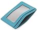 DEEZOMO RFID Blocking Genuine Leather Credit Card Holder Front Pocket Wallet With ID Card Window - Light Blue
