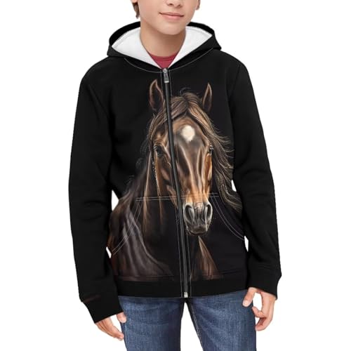 Image of Unisex Zipper Sweatshirt Boys Girls Hooded with 2 Pocket Pullover Hoodies for 6-16Y Kids