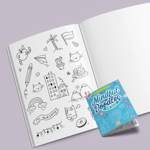 Image of Adult Colouring Book - Mindful Doodles for Calm - Colouring Activity Books for Adults - Creative Colouring Book to Reduce Stress