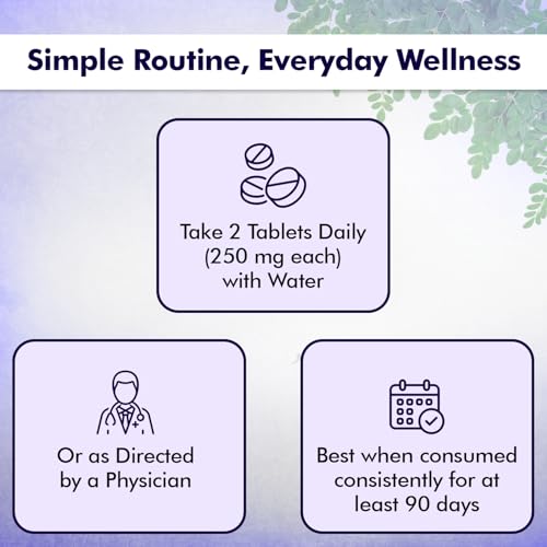 Baidyanath Ayurved Moringa Tablets 60 Tabs (250mg / Per Serving) | Drumstick Leaf Tablets| Helpful in Overall Health and Wellness and Gut Balance