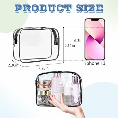16 Pieces Clear Makeup Bags Bulk