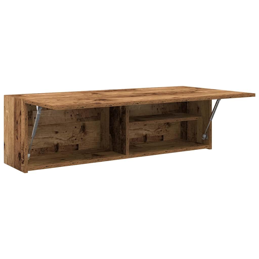 Floating Wall Cabinet, Modern Wood-Grain Wall-Mounted Storage Unit, Hanging Shelf Cabinet for Bathroom, Kitchen and Living Room (100 x 25 x 30 cm)