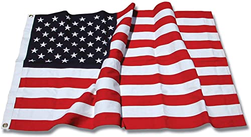 American Flag 3X5 Feet 100% Cotton Us Flag - Sewn Stripes, Embroidered Stars, Heavy-Duty Brass Grommets #TOP1