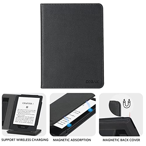 Image of CoBak Case with Stand for Kindle Paperwhite - Durable PU Leather Cover with Auto Sleep Wake, Card Slot, Hand Strap Feature - Fits Kindle Paperwhite 11th Generation 6.8 inch Signature Edition 2021 Released