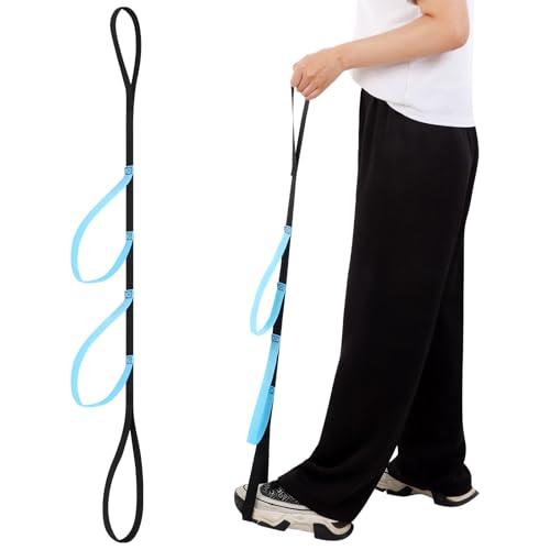 Healifty Beinheber, 102 cm Langer Beinhebergurt, Blau Beinheber für Patienten, Beinlifter mit Weichen Griffen für Gehübungen, Fußheber zum Einfachen Ein- und Aussteigen aus dem Bett, Rollstuhl