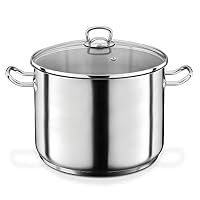 GSW Profi-Jumbotopf – hochwertiger Kochtopf mit Deckel, ideal für Familien und Gastronomie, großer XXL-Topf für Suppe, Nudeln und Eintopf – Edelstahl, 28 cm, 12 Liter, Silber