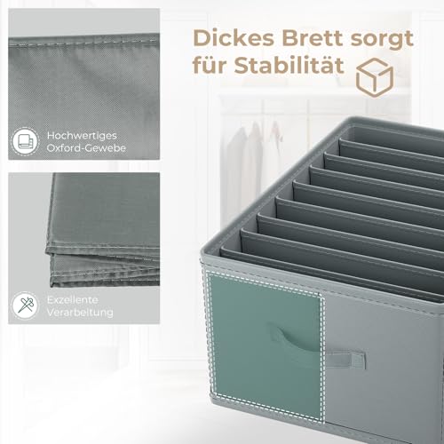 challego 6 Piece Wardrobe Organiser, Collapsible Wardrobe Organiser, Wardrobe Organiser with Handles, Underwear Organiser, Trouser Organiser (9 compartments)