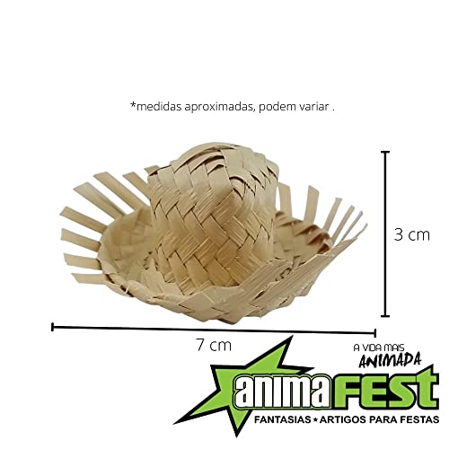 30 Chapeuzinho Miniatura Mini Chapéu Palha Festa Junina Artesanato Festa Junina, Decoração Festa Jun