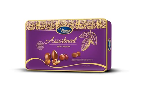 Image of Vintage Luxury Assortment Roasted Almond, Hazelnut & Raisin Coated with Milk Chocolate, 6.35 oz ℮ 180 g