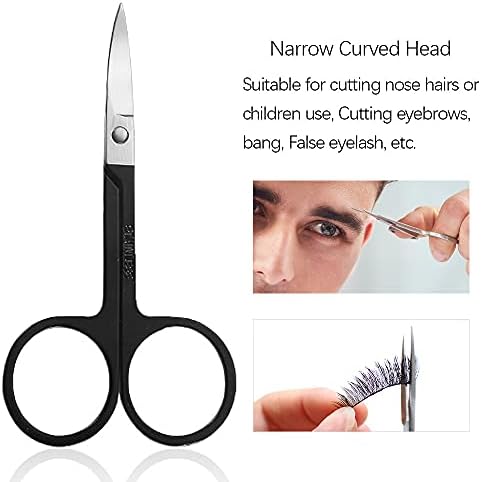 Pinkiou Eyebrow Tweezers Set 6 PCS, Professional Stainless Steel Black Eyebrow Tweezers Kit for Women/Men, Great Precision Tweezers Set for Eyebrow/Ingrown Hair/Facial Hair Remove