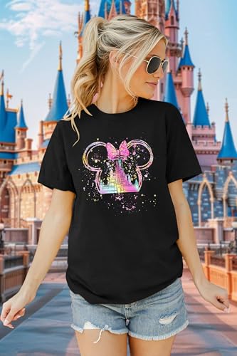 Image of Magical Shirts Women Girls Family Vacation Matching Shirt Magic Kingdom T-Shirt Mommy and Me Trip Short Sleeve Tops