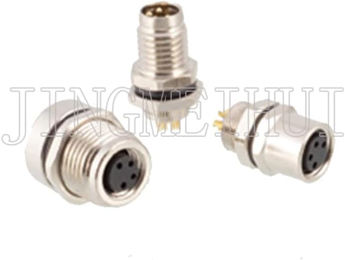 M8 With 30CM Cable Flange Socket 3 4 5 6 8 Pole Pin Electronic Cable Connection Board Front Board Rear Connector Waterproof IP67 - (Behind 8mm Female, Welding 30 cm cable, Pins: 3P A Type Pin)