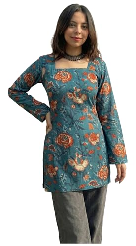 Image of ANNI Designer Women's Viscose Blend Printed Short Kurti | Short Kurti for Women | Stylish Kurti for Woman | Trendy Short Kurtis for Woman | Kurti Kurtas for Woman