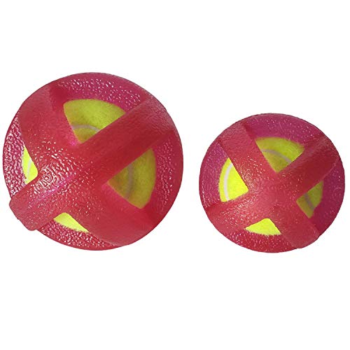 American Pet Supplies Tennis Balls, TPR Coated Tennis Ball Set, Chewing Toys for Puppies and Dogs (Red)