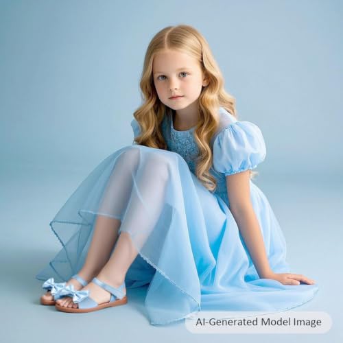 Image of Felix & Flora Toddler Girl Sandals - Little Girl Easter Dress Shoes Lightweight Open Toe Beach Holiday Flats