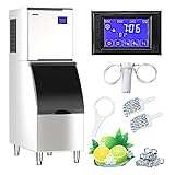 ICEMATE Ice Machine Commercial 550 LBS/24H Commercial ice Maker Machine with Storage 350 LBS Commerc