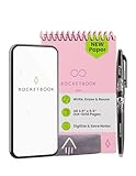 Rocketbook Mini Reusable Smart Notepad, Pocket Size Notebook 3.5x5.5, Pink - Dotted Pages, App-Connected, Erasable, Ideal for On-The-Go List Taking & Quick Notes Anywhere