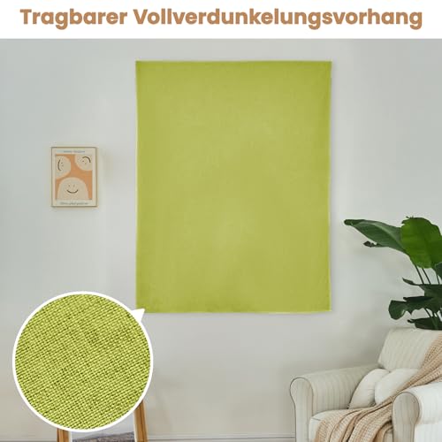 Jilron Selbstklebender Verdunklungsvorhänge, 100% Lichtundurchlässig,Ohne Bohren, Einfache Installation, Thermovorhang… – Ansicht 6