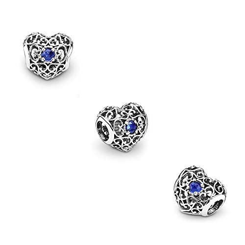 Abalorio de corazón compatible con Pandora para renovar tu pulsera 2