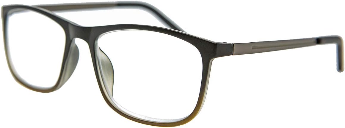 Remaldi Reading Glasses Witton 2.00 Mens Womens Classic Frame with Metal Arms, Black, 31 g
